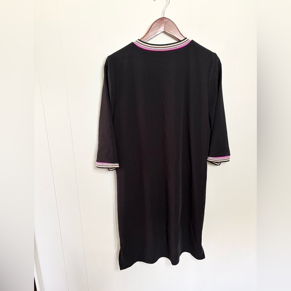 Peace of Cloth black shift dress size SM 1/2 sleeve crewneck - Picture 3 of 4